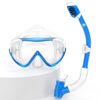 EMSINA Kids Diving Mask 180 Panoramic Swim Mask Anti Fog Tempered Glass Nose Cover Kids Youth Blue
