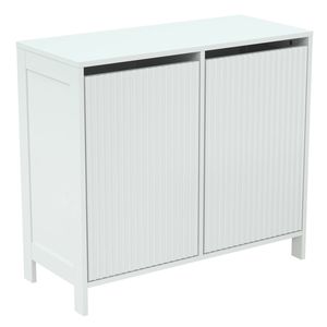 Flexi Storage Living White Corrugated 2 Door Laundry Clothes Hamper