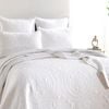 Renee Taylor Asher Jacquard Queen/King Coverlet/2x Pillowcases Set White