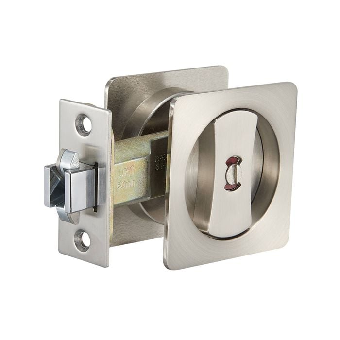 Zanda 65x65mm Stainless Steel Square Cavity Sliding Privacy Set 