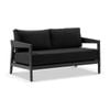 Bronte 2 Seater Outdoor Aluminium Lounge Charcoal & Denim Grey Cushions