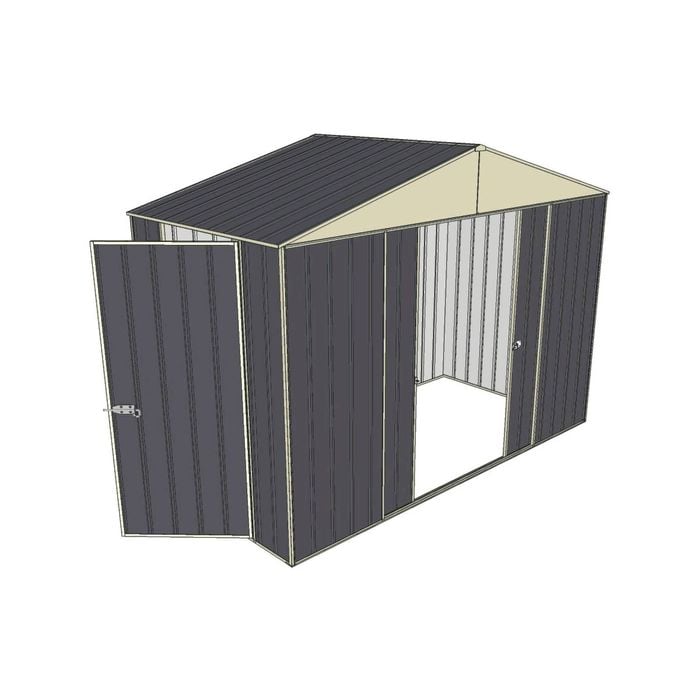 Build-a-Shed 3.0 x 1.5 x 2.3m Double Sliding and Single Hinge Door Narrow Shed - Grey