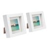 Nicola Spring 4" x 4" White 3D Box Photo Frames - 2" x 2" Mount - Pack of 2