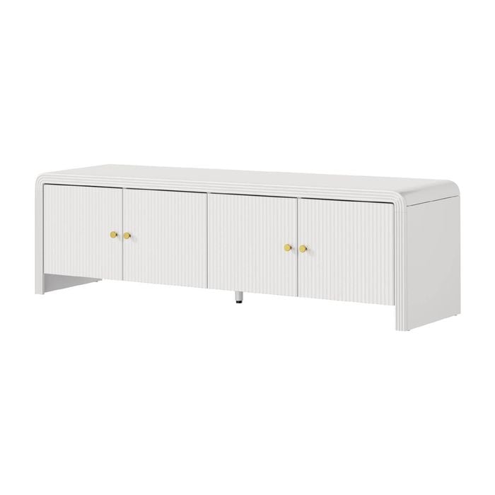 Oikiture TV Cabinet Entertainment Unit Stand Fluted Doors 160cm
