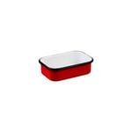 Urban Style Enamelware Multi Purpose Rect Tray 14.5cm Red/White Inner/Black Rim