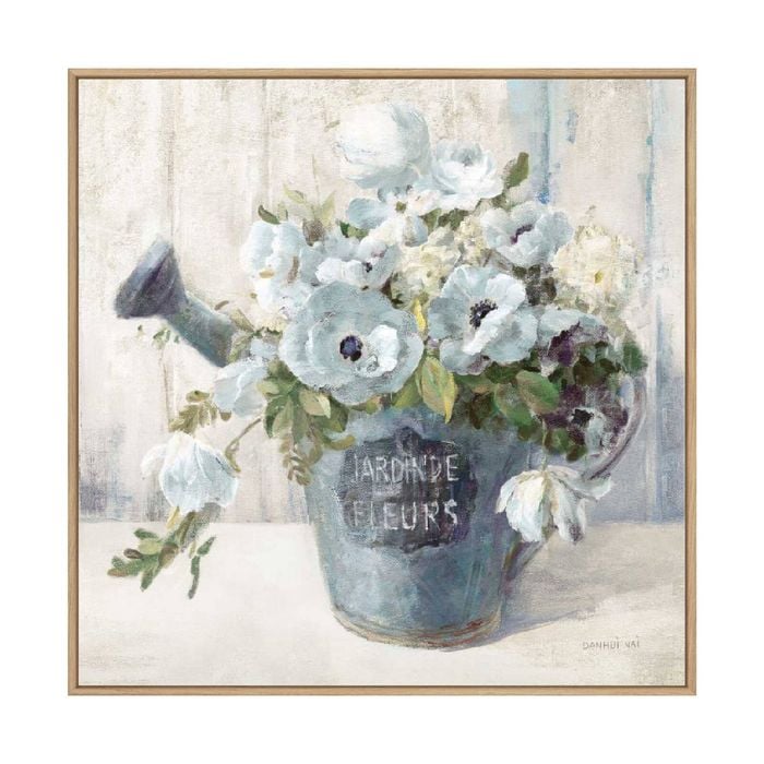 Artey | Garden Blooms II Blue - Framed Canvas - Natural Frame - 84 x 84cm
