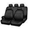 Catzon Car Seat Covers Full Set Thickened Leather Seat Protectors Universal-black
