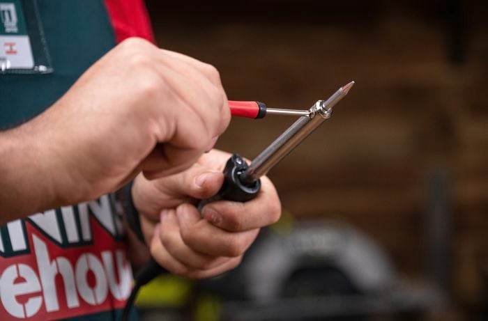 Insert tip in solder