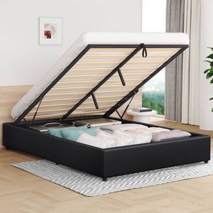 Alfordson Bed Frame Double Gas Lift Storage Base Black