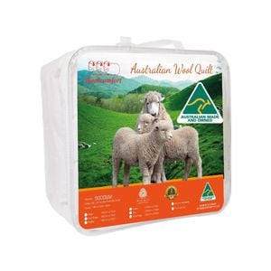 Woolcomfort Super King White 100% Australian Made 500GSM Merino Wool Quilt/Duvet/Doona