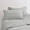 Dreamaker Superfine Washed Microfibre Stripe Quilted Standard Pillowcase Twin Pack Dove Grey