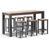 Balmoral 6 Seater Teak Top And Aluminium Alfresco Bar Setting