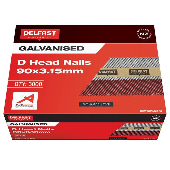 Delfast 3.15 x 90mm Collated D-Head Galvanised Nail - 3000 Pack