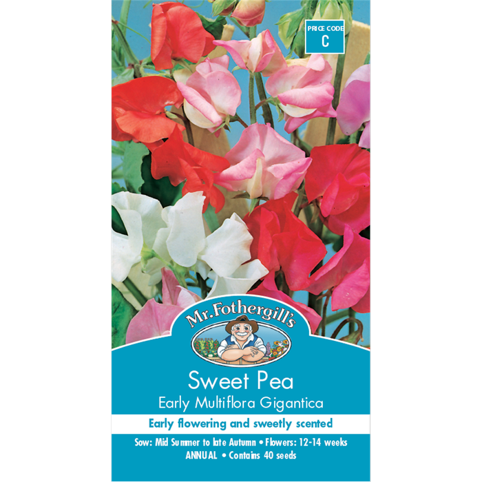 Mr Fothergill's Sweet Pea Early Mulitflora Flower Seeds