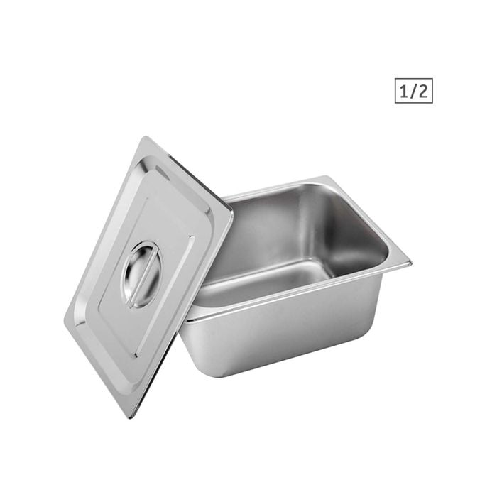 SOGA 1/2 GN Pan 15cm With Lid – Stainless Steel