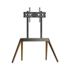 P&P Black Modern Steel & Wood TV Floor Stand with Adjustable Height and Wide-Screen Support