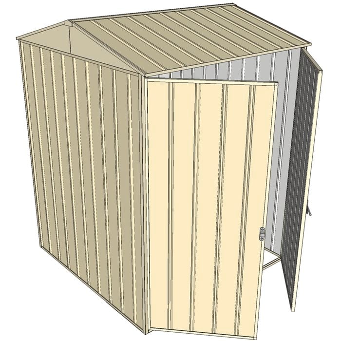 Build-a-Shed 1.5 x 1.5 x 2.3m Gable Shed with Double Hinged Side Doors - Cream