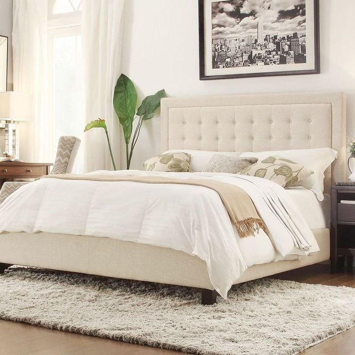 Istyle Jensen Queen Bed Frame Fabric Beige