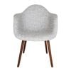Sk Designer Living | Replica Eames Daw Hal Inspired Chair | Fabric & Walnut - Textured Light Grey