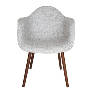 Sk Designer Living | Replica Eames Daw Hal Inspired Chair | Fabric & Walnut - Textured Light Grey