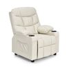 Costway Kids Recliner PU Leather Sofa Lounge Chair Beige