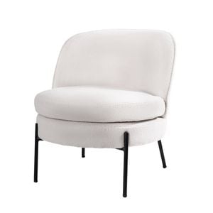 Oikiture Armchair Lounge Chair Accent Couch Chairs Padded Sofa Boucle White