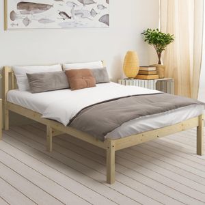 Oikiture Bed Frame Double Size Wooden Timber Platform Bedroom
