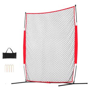 VEVOR 283x212cm Barricade Backstop Net Red Portable Practice Equipment with Carry Bag