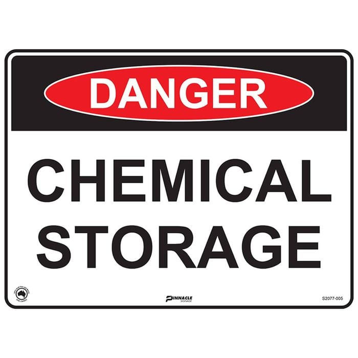 Pinnacle 400 x 300mm Metal Danger Chemical Storage Sign