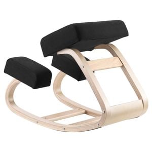 Vevor Ergonomic Kneeling Chair Brown With Thick Foam Cushions And Solid Wood Frame Adjustable Height