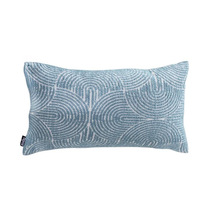 SOGA 35cm Blue Throw Pillow – Geometric Corded