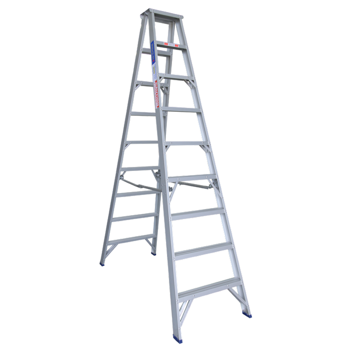 Indalex 2.7m 180kg Pro Series Industrial Aluminium Double Sided Step Ladder