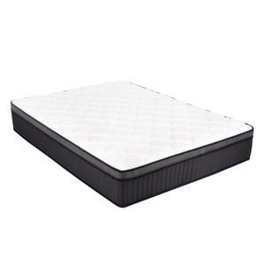 Ufurniture 32CM Queen Mattress 7 Zone Euro Top Pocket Springs Memory Foam Medium Firm Bed Mattresses White & Grey