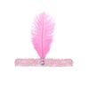 1920s FLAPPER HEADBAND Headpiece Feather Sequin Charleston Costume Gatsby Dance Light Pink
