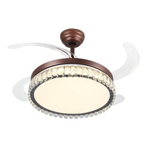 Windora Thalia 42" Bronze Crystal Chandelier DC Ceiling Fan w/ 3CCT LED Remote Control