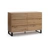 Caleb Chest 6 Drawers Industrial Lowboy Storage Dresser Storage Cabinet Woodgrain