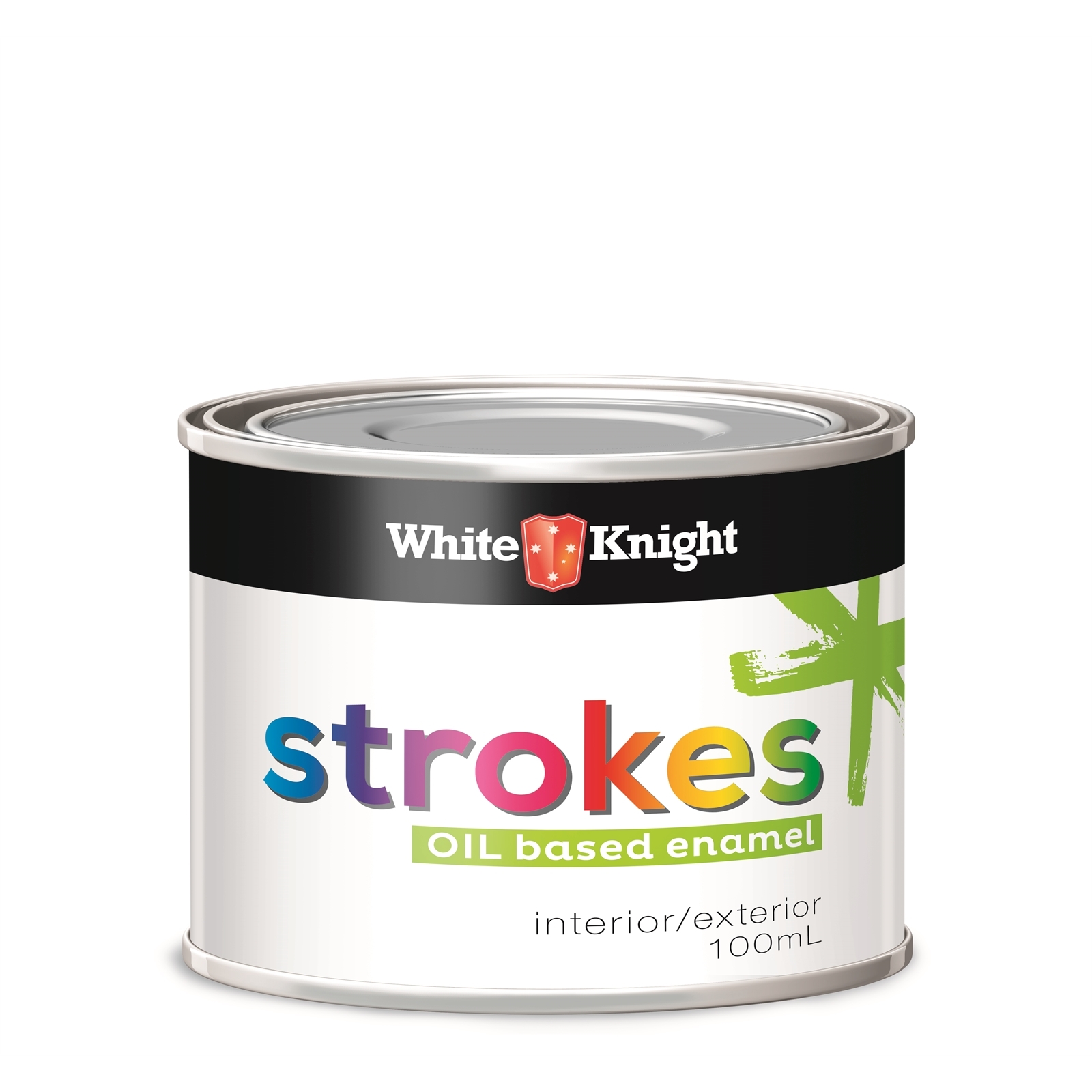 White Knight 100ml Gloss Black Strokes Enamel Paint
