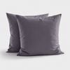 Dreamaker 300tc Cotton Percale Euro Pillowcase Charcoal Twin Pack