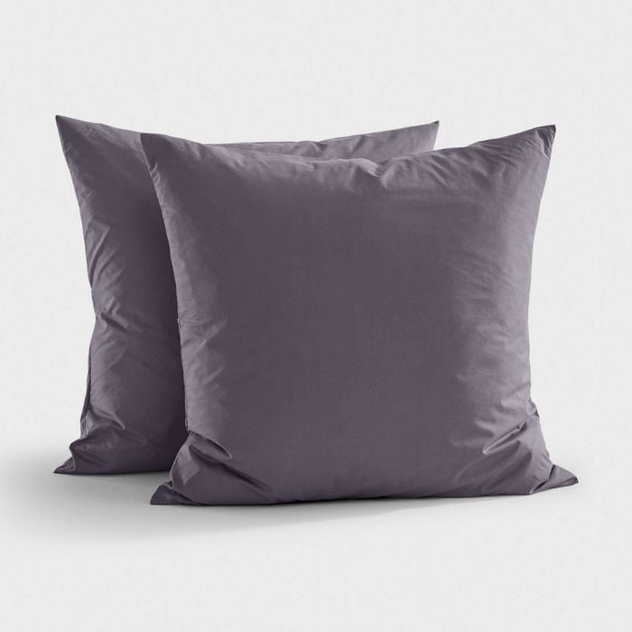 Dreamaker 300tc Cotton Percale Euro Pillowcase Charcoal Twin Pack