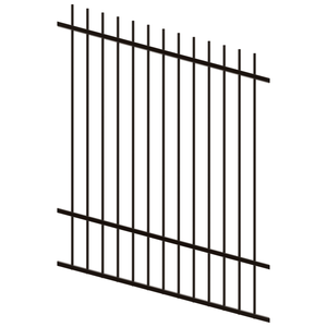 ProtectorAl 350 - 1200 x 1500mm Satin Raked Up to 15º Picket Top Pool Fence Panel - Black