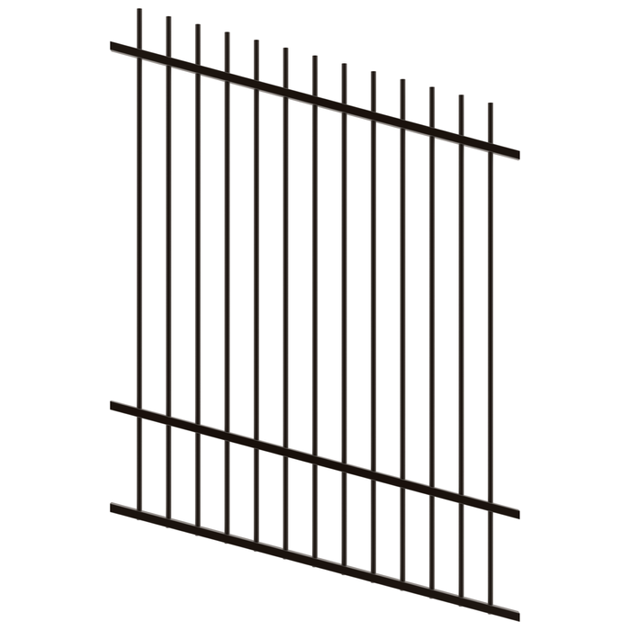 ProtectorAl 350 - 1200 x 1500mm Satin Raked Up to 15º Picket Top Pool Fence Panel - Black