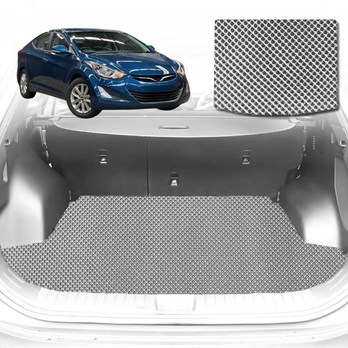 6D Diamond Car Boot Mat for Hyundai Elantra 2011-2015-Cargo Mat-Grey-Outback GT
