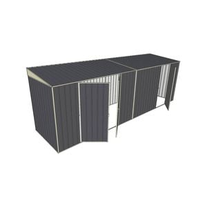 Build-a-Shed 1.5 x 6 x 2m Skillion Double and Single Hinged Side Doors Shed - Grey