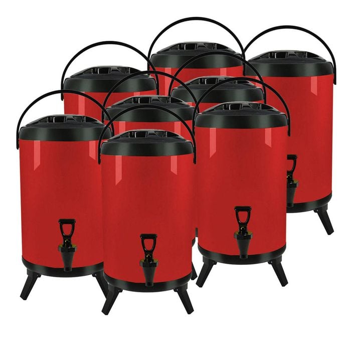 SOGA 8X Stainless Steel Insulated Beverage Dispenser with Tap 14L Red