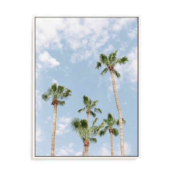 Artey | Palms - Framed Canvas - White Frame - 60 x 80cm