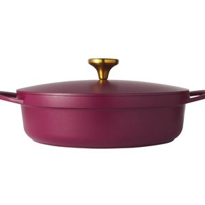 Maxwell & Williams Cast Lite Non-stick Shallow Casserole Pan 28cm 4l Cherry