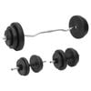 vidaXL Barbell and Dumbbell with Plates 60 kg Exercise Free Weight Plate Set