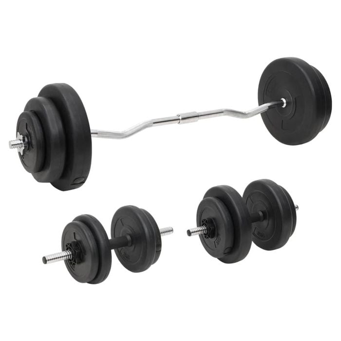 vidaXL Barbell and Dumbbell with Plates 60 kg Exercise Free Weight Plate Set