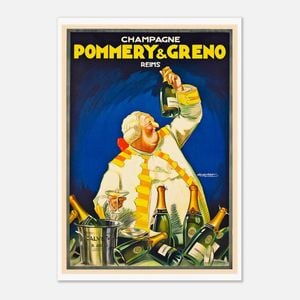 Galrie Vintage Champagne Pommery and Greno Reims Advertising Poster for Home Decor, Poster Only, A0 84 x 119cm (33 X 47inch)
