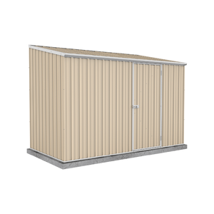 Absco Sheds 3.0 x 1.52 x 2.08m Classic Cream Space Saver Single Door Garden Shed